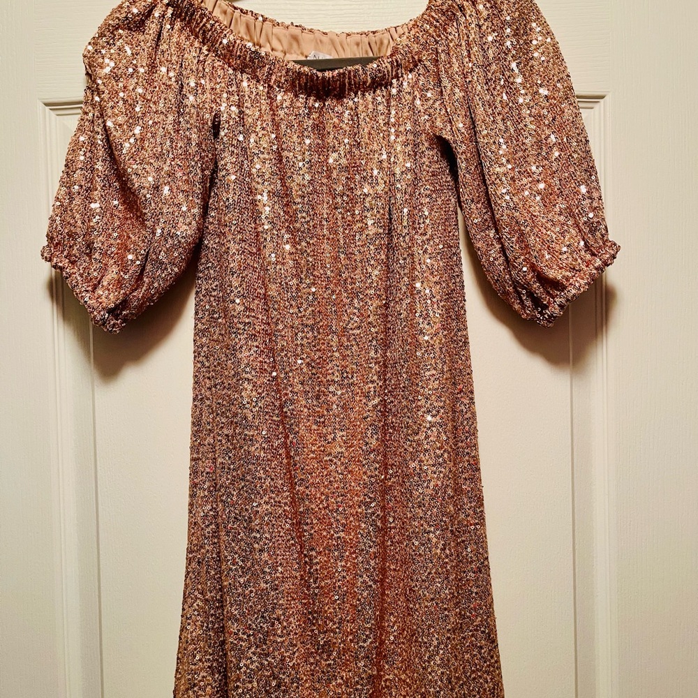 VENUS Rose Gold Sequin Dress